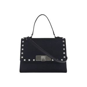 MICHAEL KORS Tina Black Saffiano Lether Studded Crossbody Shoulder Bag